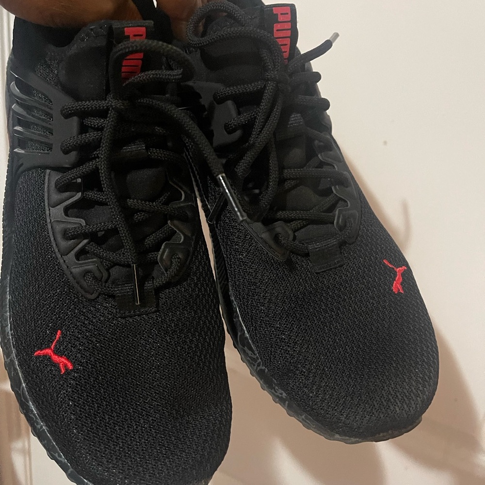 Puma Black Running Shoes with Red Details Sz 11.5